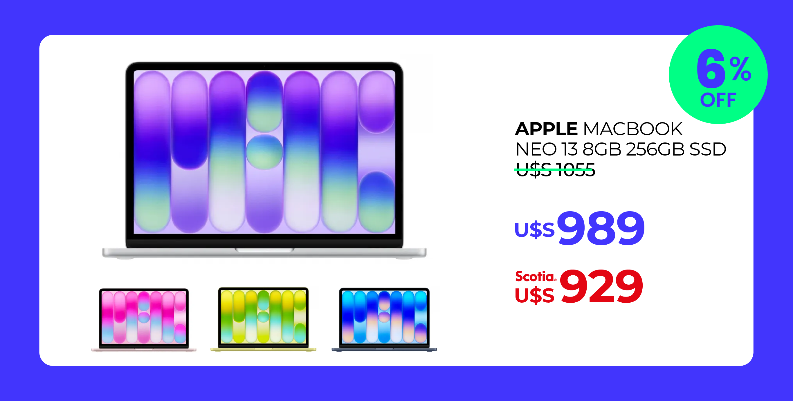 APPLE MacBook Neo 13 8Gb 256GB SSD