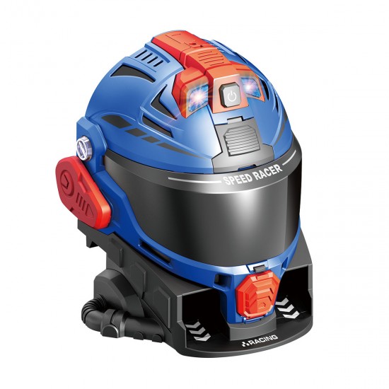 Casco transformador con pista de carrera