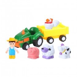 Tractor de juguete con animales