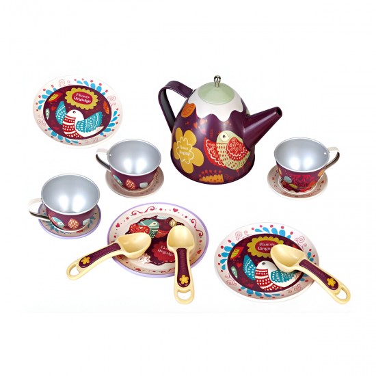 Juego de Té de Lata Morado