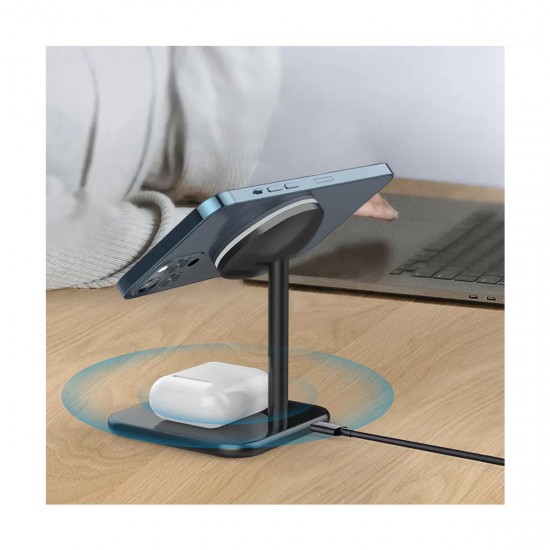 Cargador inalámbrico magnético 2 en 1 15W