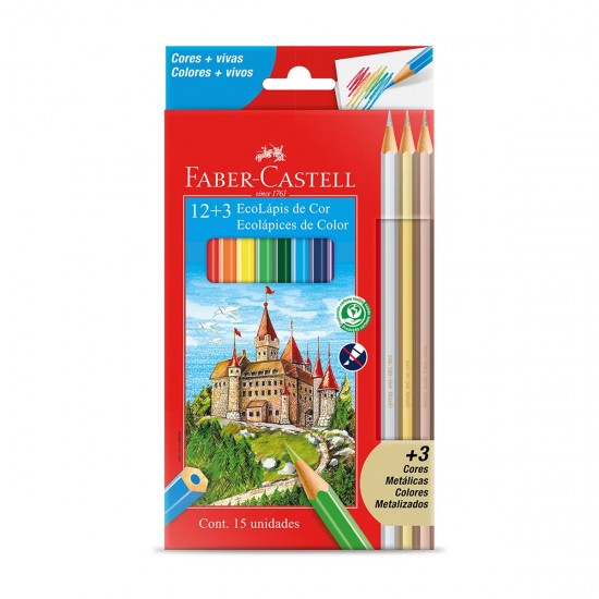 Set 12 Colores + 3 Colores Metalizados FABER