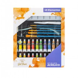 Set De Arte Pintura Acrílica 49 Piezas DA VINCI