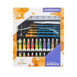 Set De Arte Pintura Acrílica 49 Piezas DA VINCI