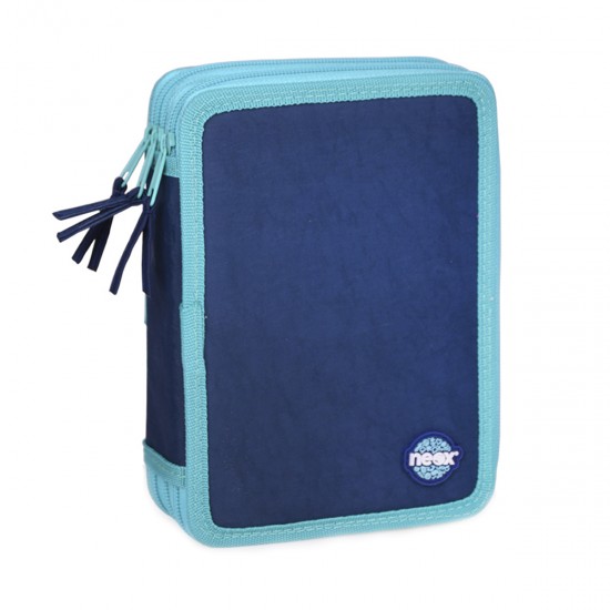 Cartuchera Completa 2 Pisos azul NEOX