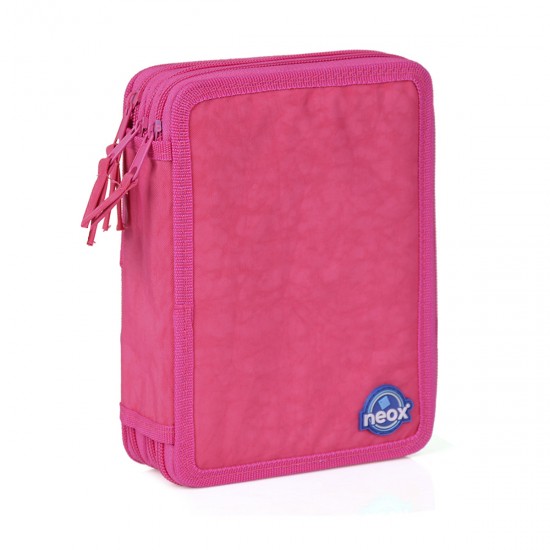 Cartuchera completa 3 Pisos fucsia NEOX