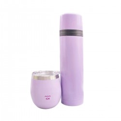 Set mate y termo lila 500ml Río