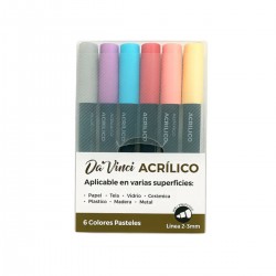 Marcador Acrílico Pastel x6 2-3mm DA VINCI