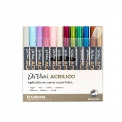 Marcador Acrílico Met/Pastel x12 1mm DA VINCI