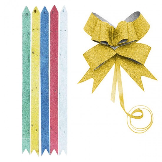 10 Moño flor brillantina