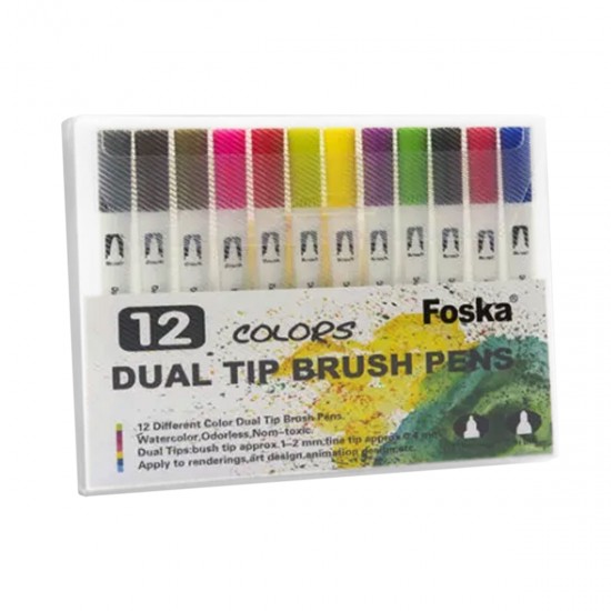 Set 12 Marcadores Doble punta FOSKA