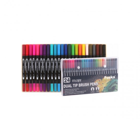 Set 24 Marcadores Doble Punta FOSKA