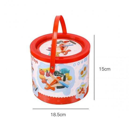 Balde con Alimentos de Madera