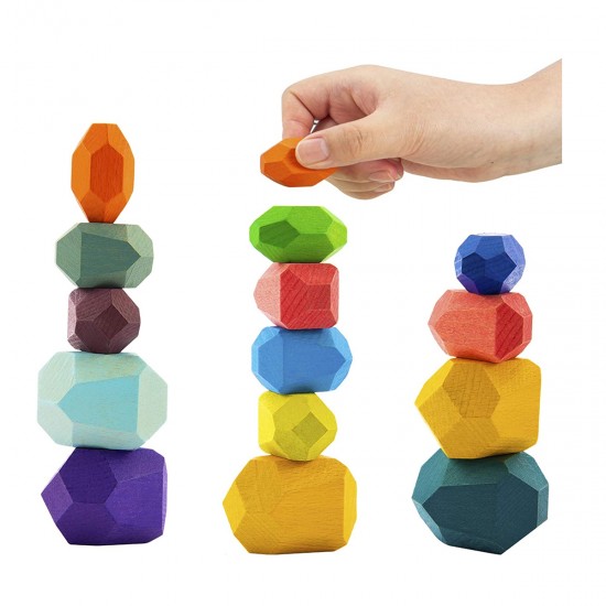 Set 16 Piedras de Madera