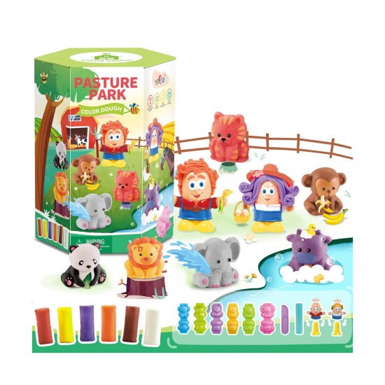 Plastilina x6 con moldes de animales