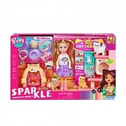 Muñeca con mascota y accesorios