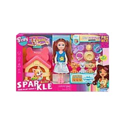 Muñeca con mascota y accesorios