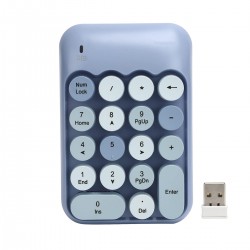 Teclado numérico inalámbrico color pastel azul