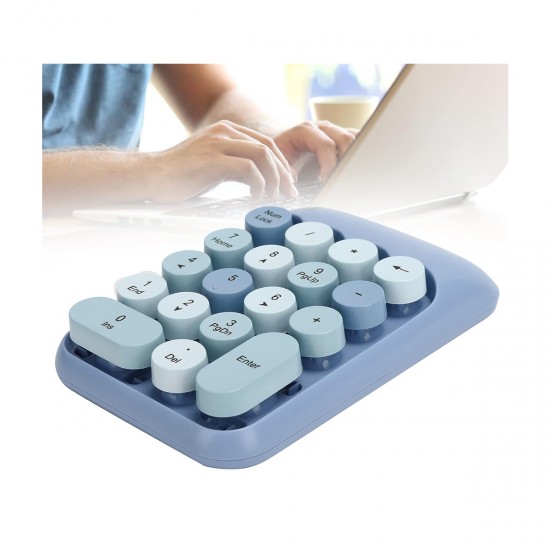 Teclado numérico inalámbrico color pastel azul