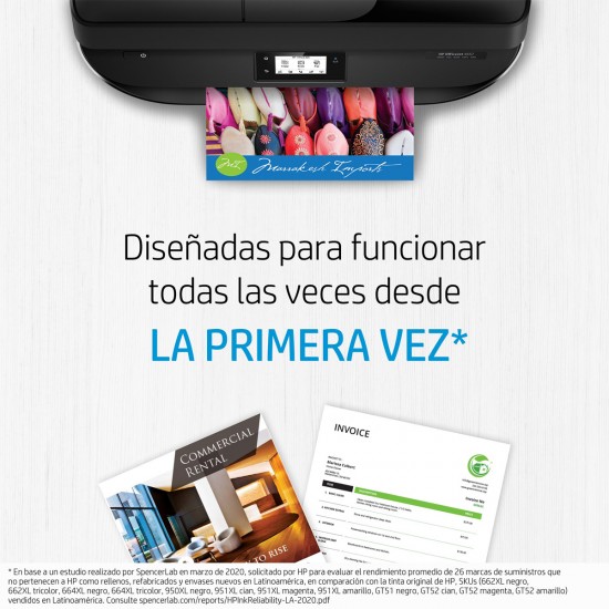 Cartucho de tinta HP 662 negra Original