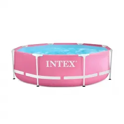 Piscina Metal Frame Rosada INTEX