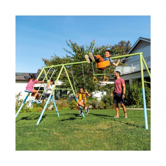Hamaca jardin doble con balancin y trapecio