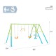 Hamaca jardin doble con balancin y trapecio