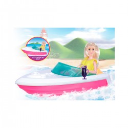 Muñeca en lancha con salvavidas