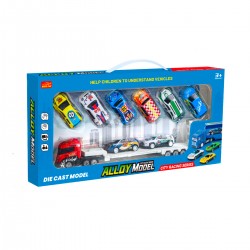 Camion + 8 autos metal