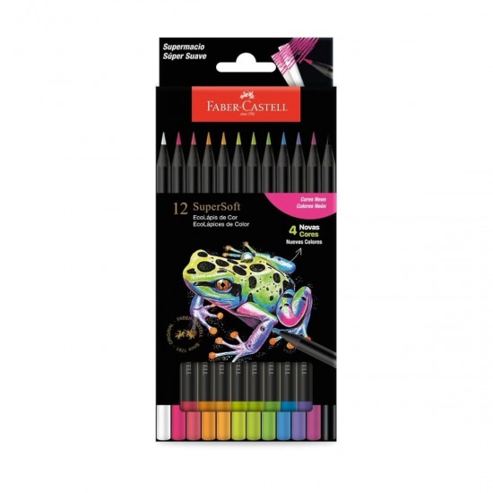 Lápices de colores FABER Supersoft Neon x12