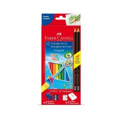 Lápices de colores largos Faber-Castell 12 colores