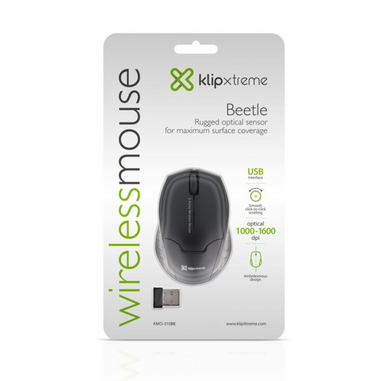 Mouse Inalambrico Klip Xtreme Beetle