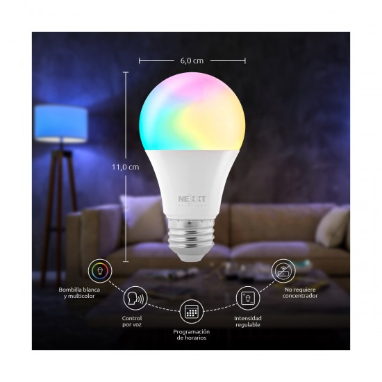 Bombilla LED inteligente Wi-Fi RGB