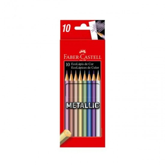 Set 10 Lápices De Colores Metálicos Faber Castel