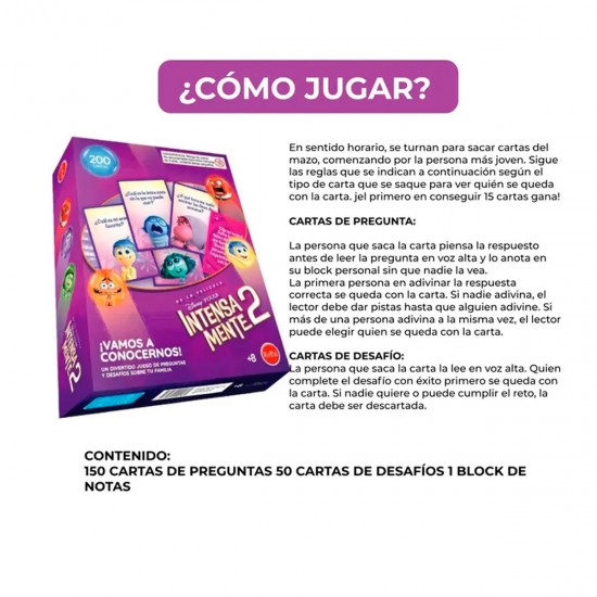 Juego Vamos a conocernos Intensamente 2