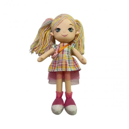 Muñeca de trapo con vestido colorido