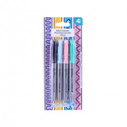 Marcadores Caballito Permanente Pastel X4