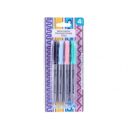 Marcadores Caballito Permanente Pastel X4
