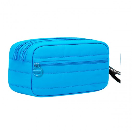 Estuche Doble Compartimiento Azul Cielo MOOREBAGS