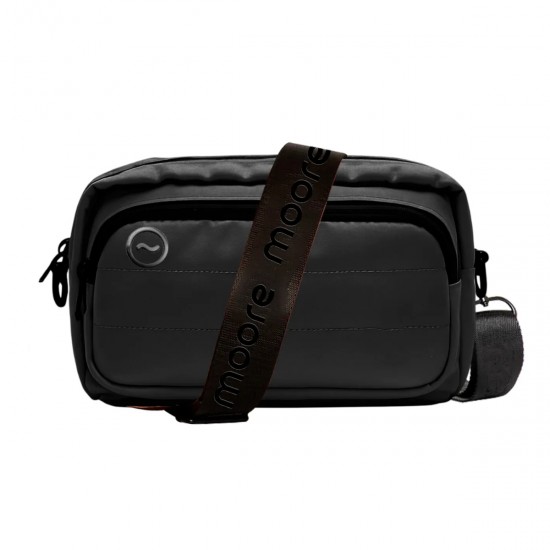 Riñonera Bandolera Negro Metalizado MOOREBAGS