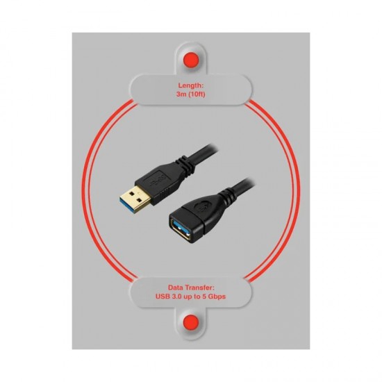 Cable USB 3.0 Extension 3mts