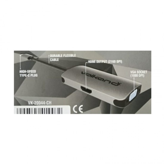 Adaptador USB-C a HDMI + VGA VolkanoX