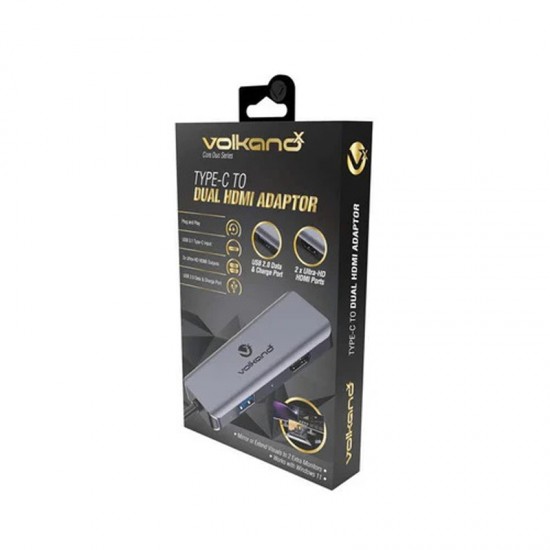 Adaptador USB-C a 2 HDMI + USB