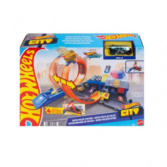 Pista De Autos Hot Wheels Super Estación Policía