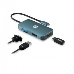 Adaptador USB CM a HDMI+VGA+DP HP