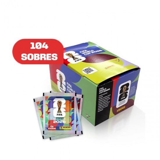 Caja 104 Sobres Figuritas Mundial Fifa 2026