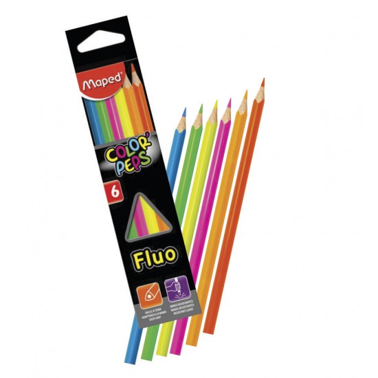 Lápices De Colores 6 Fluo MAPED