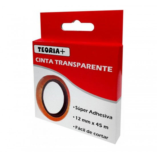 Cinta Adhesiva Transparente 12mm x 50m TEORIA
