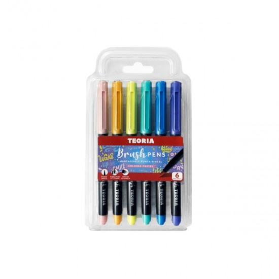 Marcador TEORIA Brush x 6 Pastel