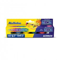 Set 6 Témperas Colores Neón 15 Ml Acrilex